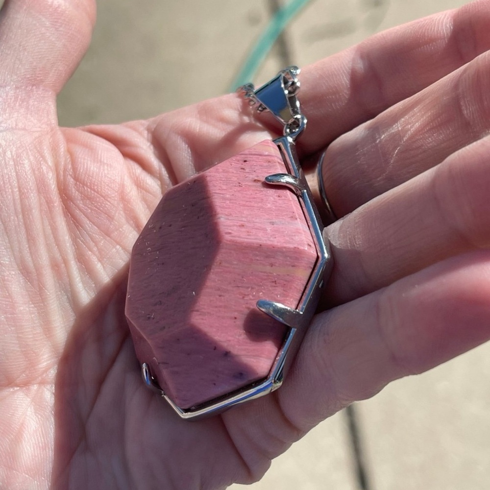 Veda Necklace in Rhodonite - Picture 2 of 4